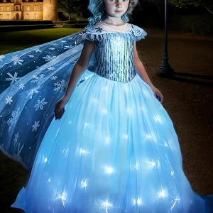 Stunning Frozen Elsa Dress with Led Light